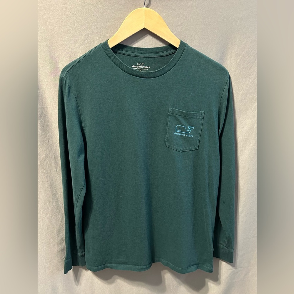 Vineyard Vines Green with Blue Whale Long Sleeve Youth XL